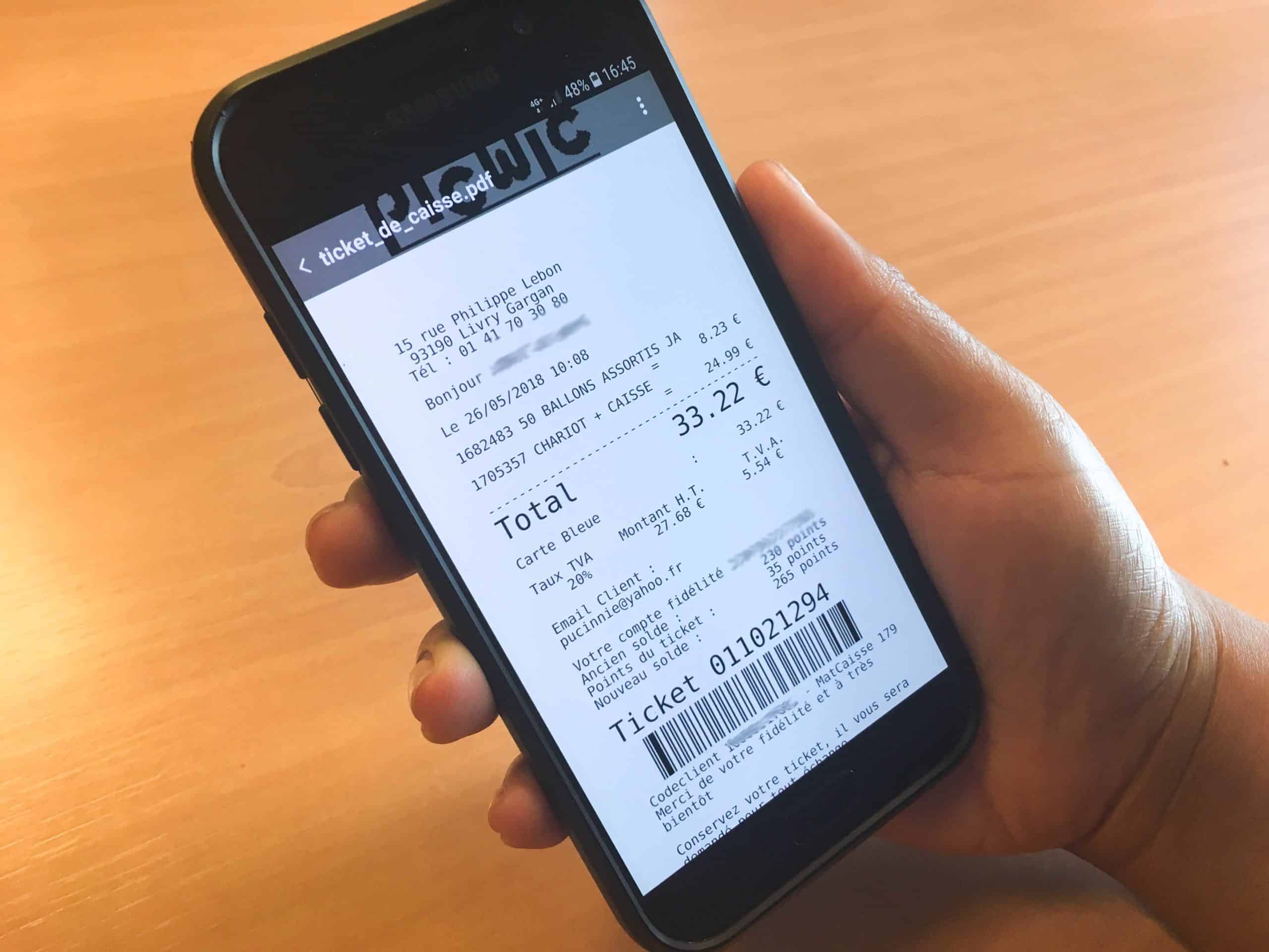 dématérialisation ticket de caisse